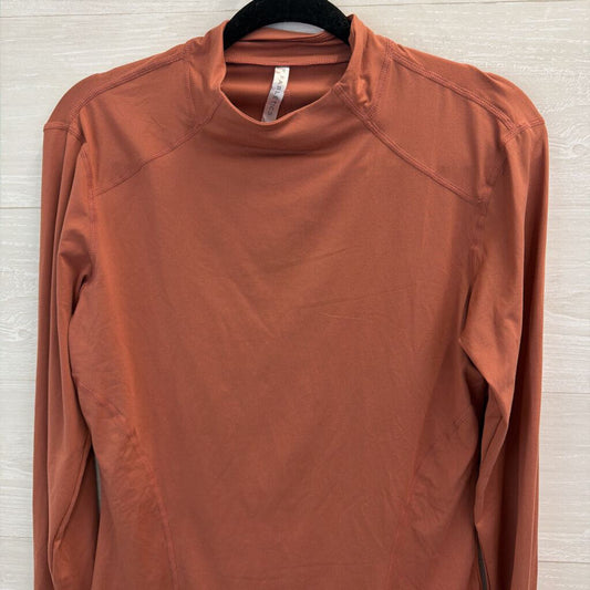 Fabletics Brown Long Sleeve Mock Neck Top Medium