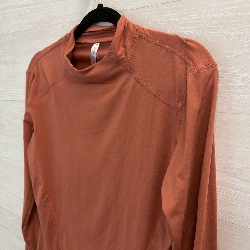 Fabletics Brown Long Sleeve Mock Neck Top Medium