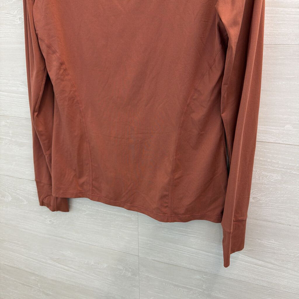 Fabletics Brown Long Sleeve Mock Neck Top Medium