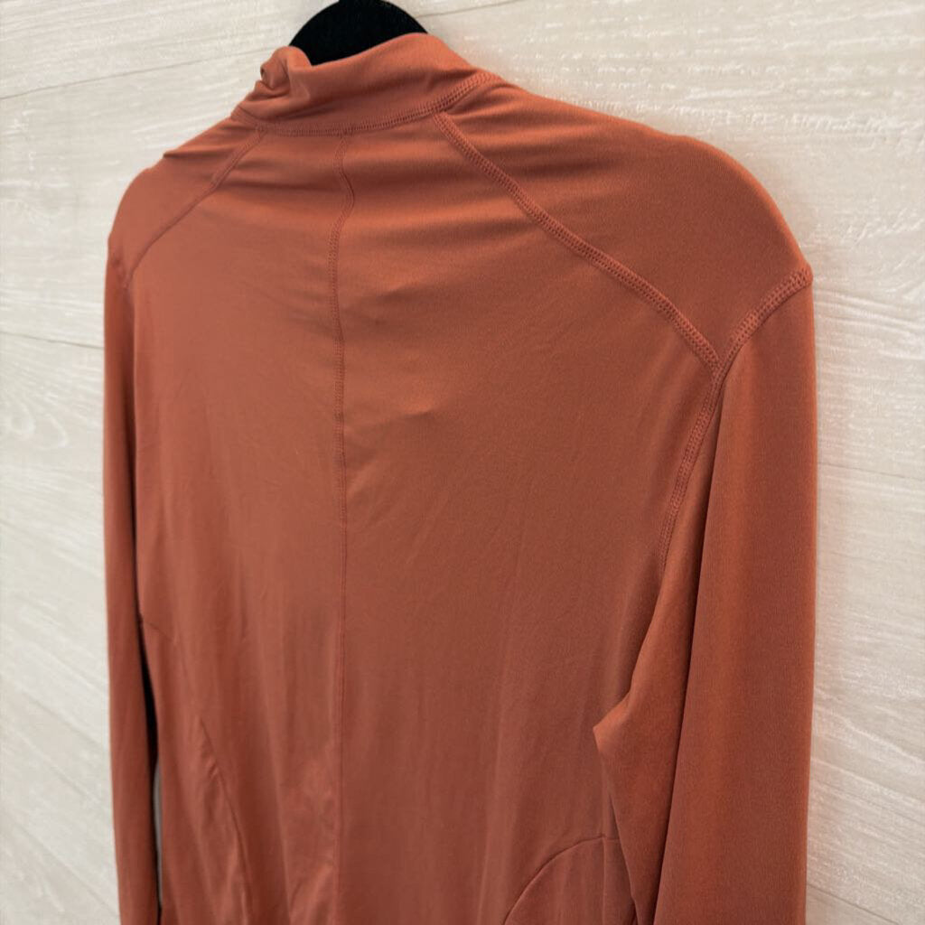 Fabletics Brown Long Sleeve Mock Neck Top Medium