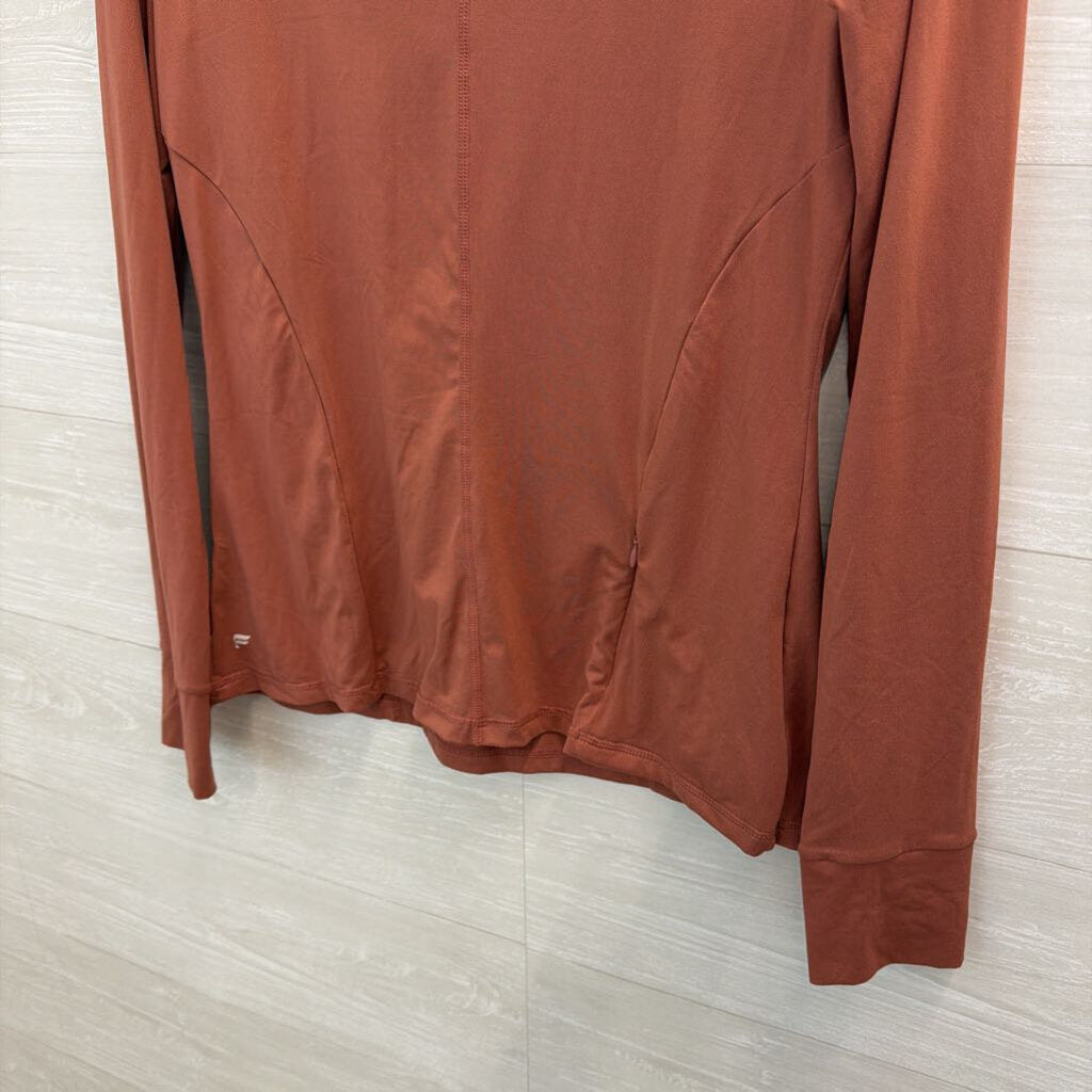 Fabletics Brown Long Sleeve Mock Neck Top Medium