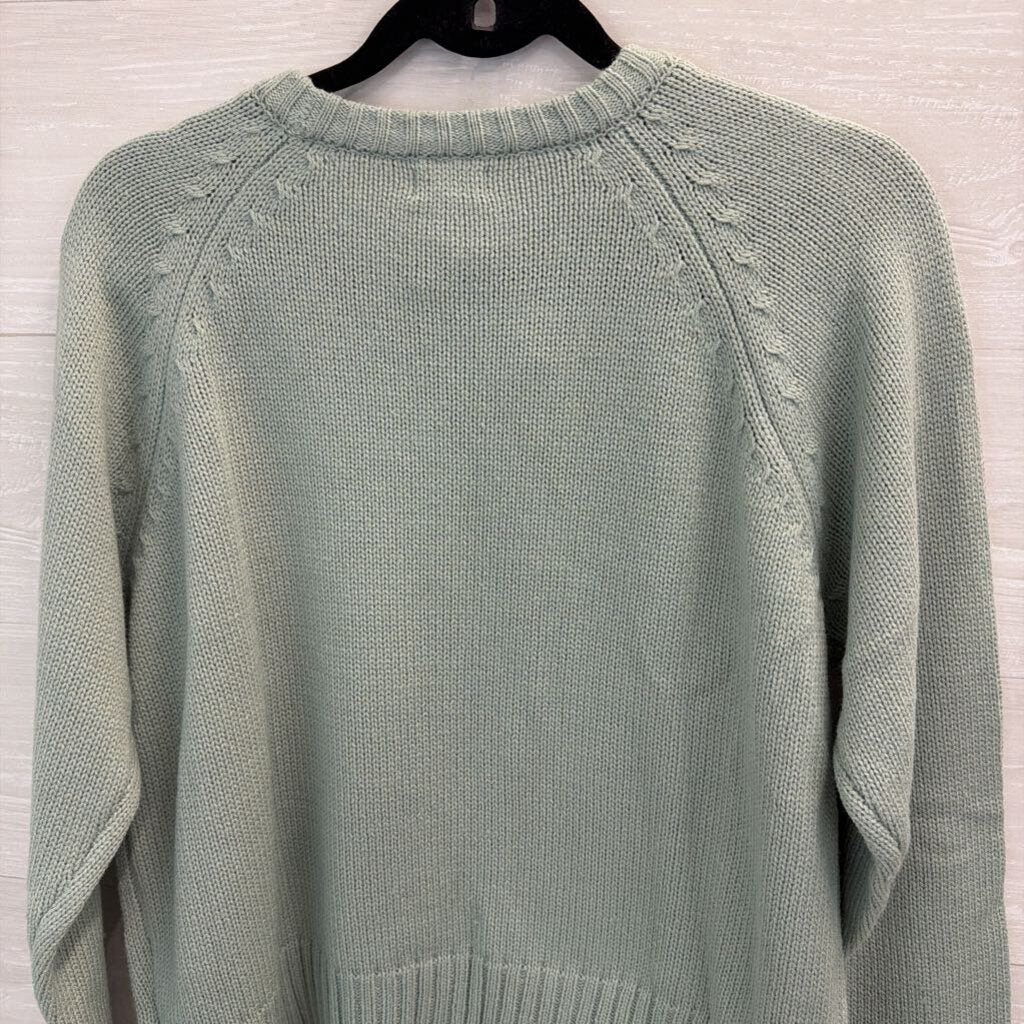 Desert Dreamer Green/ Cream Face Print Knit Sweater Small