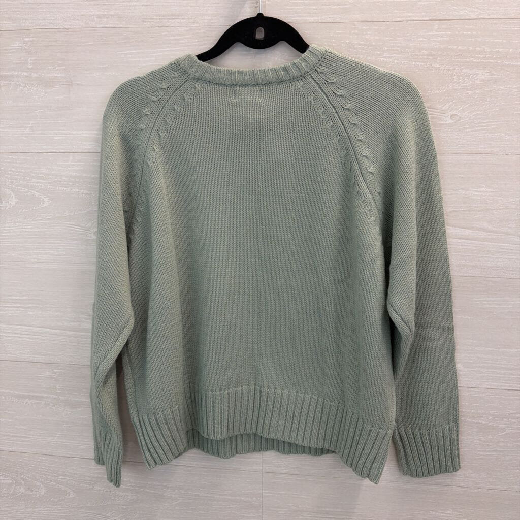 Desert Dreamer Green/ Cream Face Print Knit Sweater Small