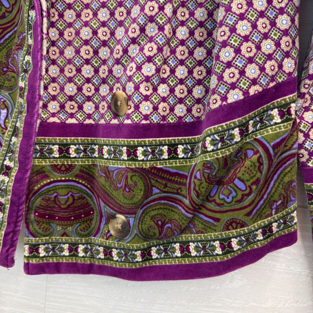 Isaac Mizrahi Purple/ Multi Print Blazer Jacket Small