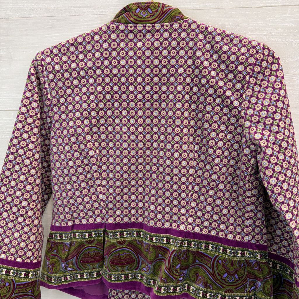Isaac Mizrahi Purple/ Multi Print Blazer Jacket Small