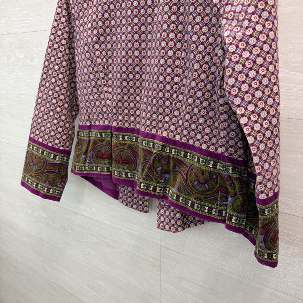 Isaac Mizrahi Purple/ Multi Print Blazer Jacket Small