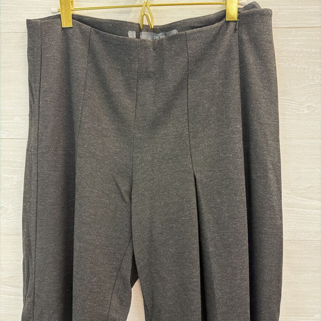 Per Se Grey Wide Leg Pull On Trouser Pants 6