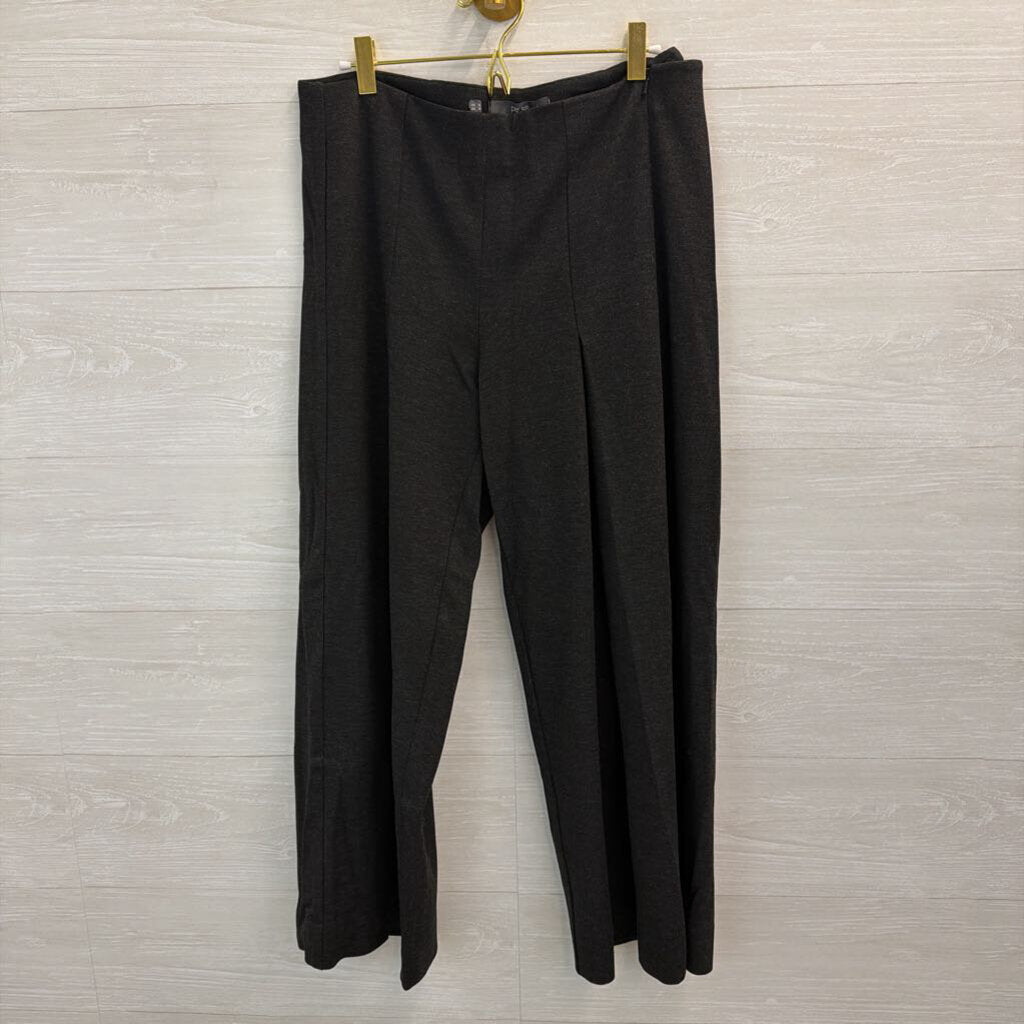 Per Se Grey Wide Leg Pull On Trouser Pants 6