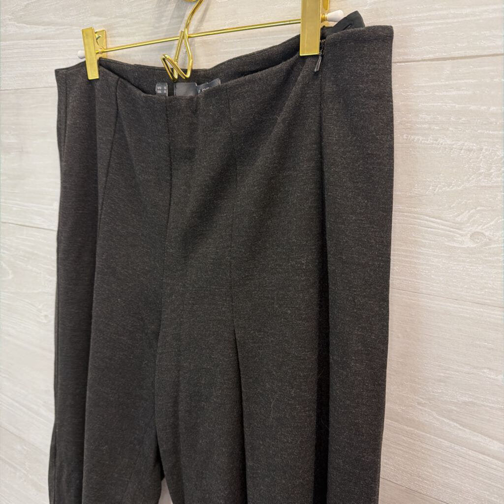Per Se Grey Wide Leg Pull On Trouser Pants 6