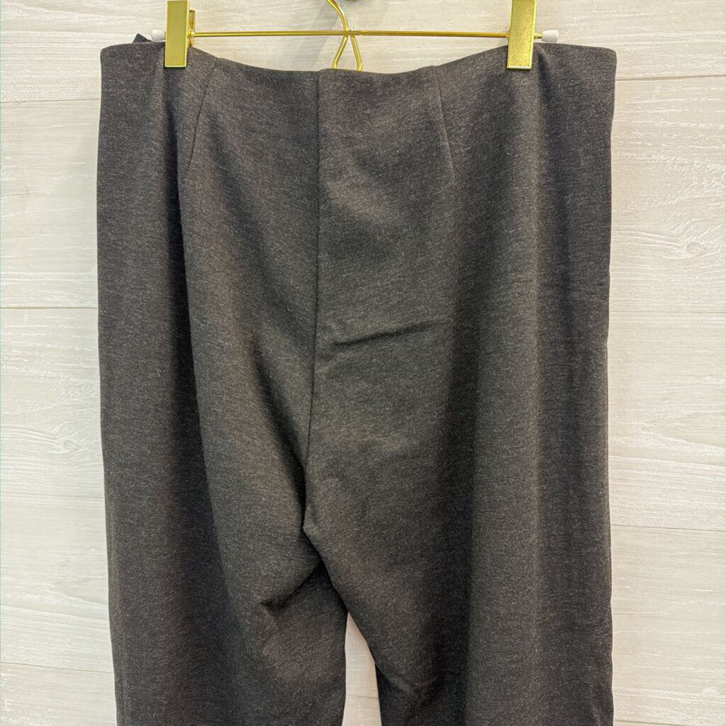 Per Se Grey Wide Leg Pull On Trouser Pants 6