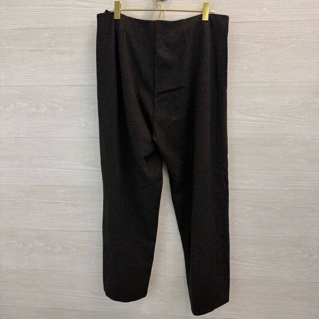 Per Se Grey Wide Leg Pull On Trouser Pants 6