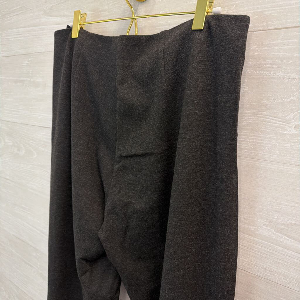 Per Se Grey Wide Leg Pull On Trouser Pants 6