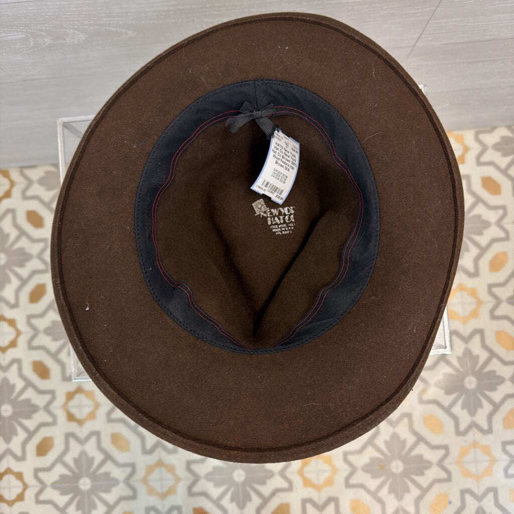 New York Hat Co Brown 100% Wool Fedora Hat