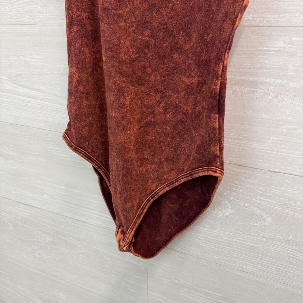 Zenana Brick Red Tank Bodysuit Small