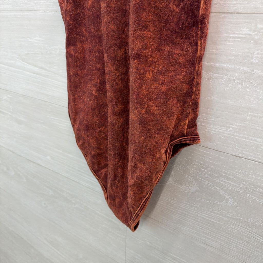 Zenana Brick Red Tank Bodysuit Small