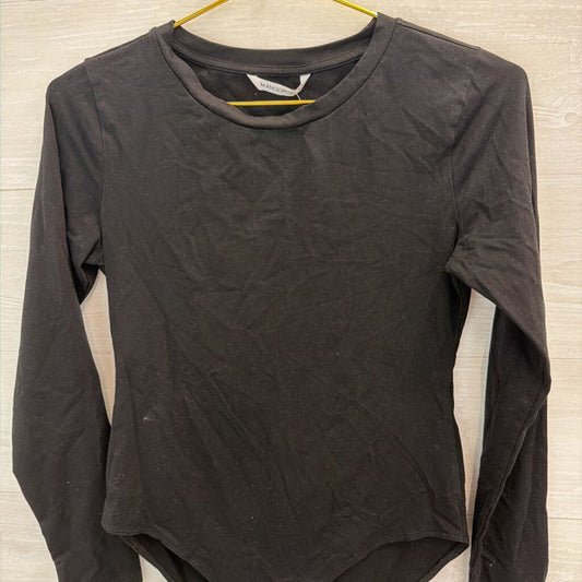 Mango Pop Black Long Sleeve Bodysuit Medium