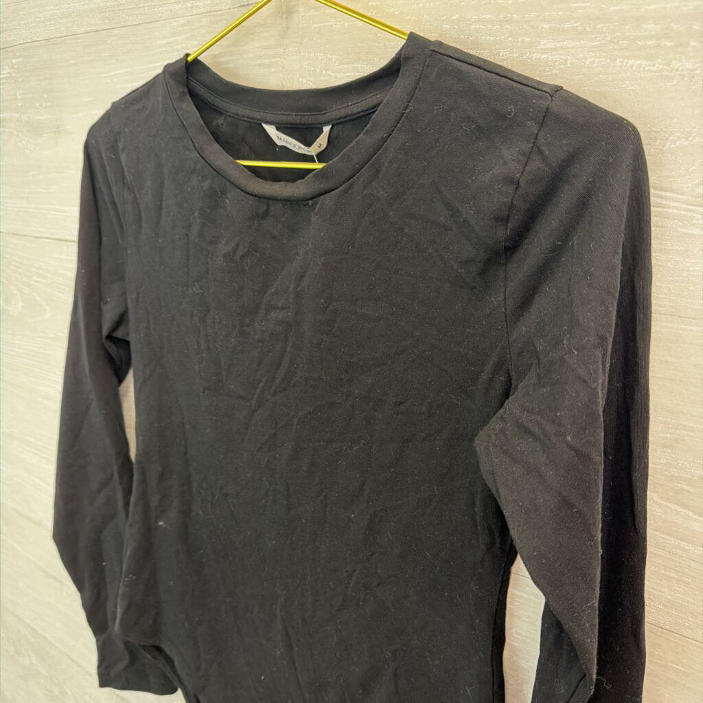 Mango Pop Black Long Sleeve Bodysuit Medium