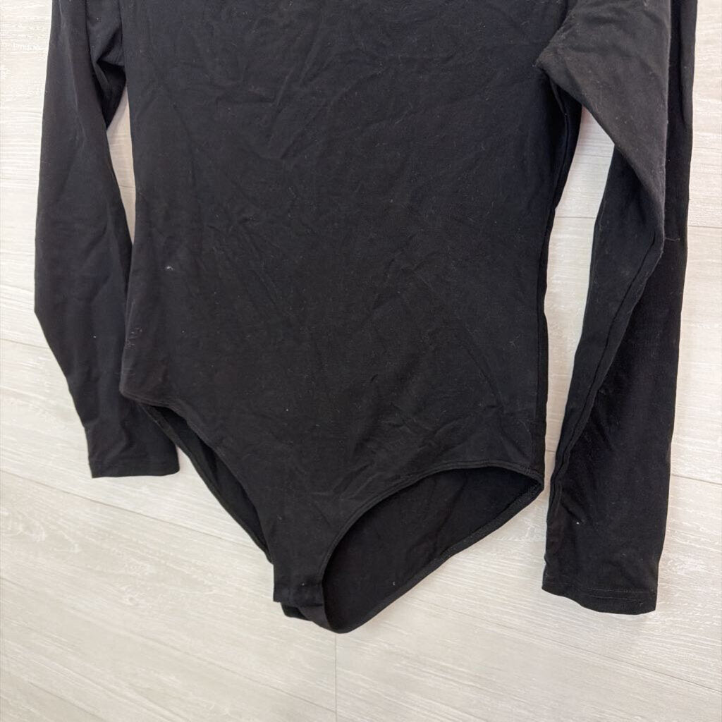Mango Pop Black Long Sleeve Bodysuit Medium