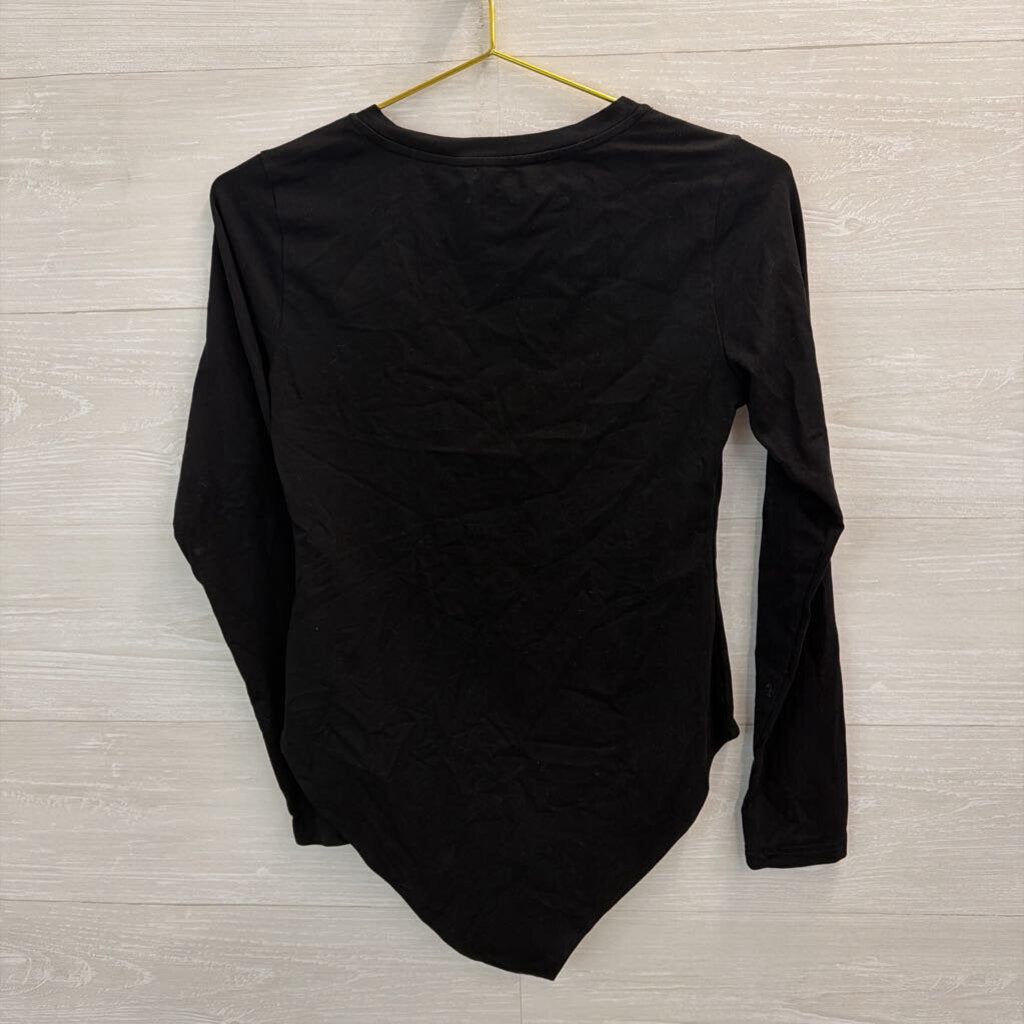 Mango Pop Black Long Sleeve Bodysuit Medium