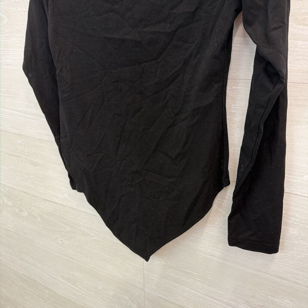 Mango Pop Black Long Sleeve Bodysuit Medium