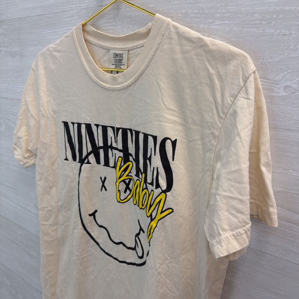 Comfort Colors Beige Nineties Baby Short Sleeve Graphic Tee Medium