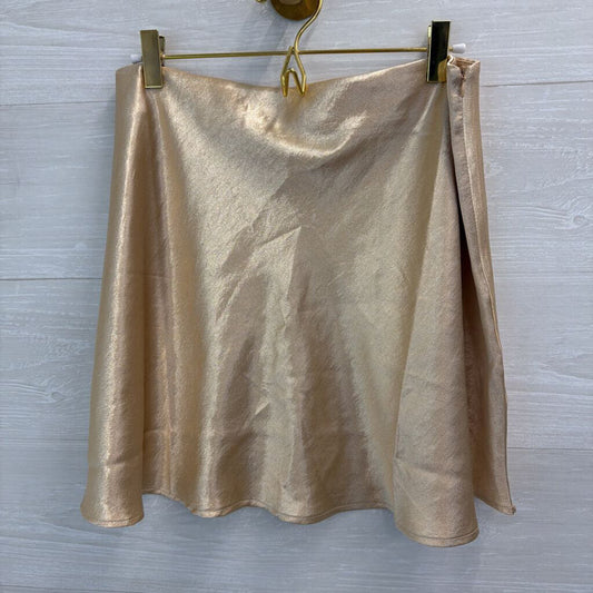Double Zero Gold Silky Mini Skirt Large