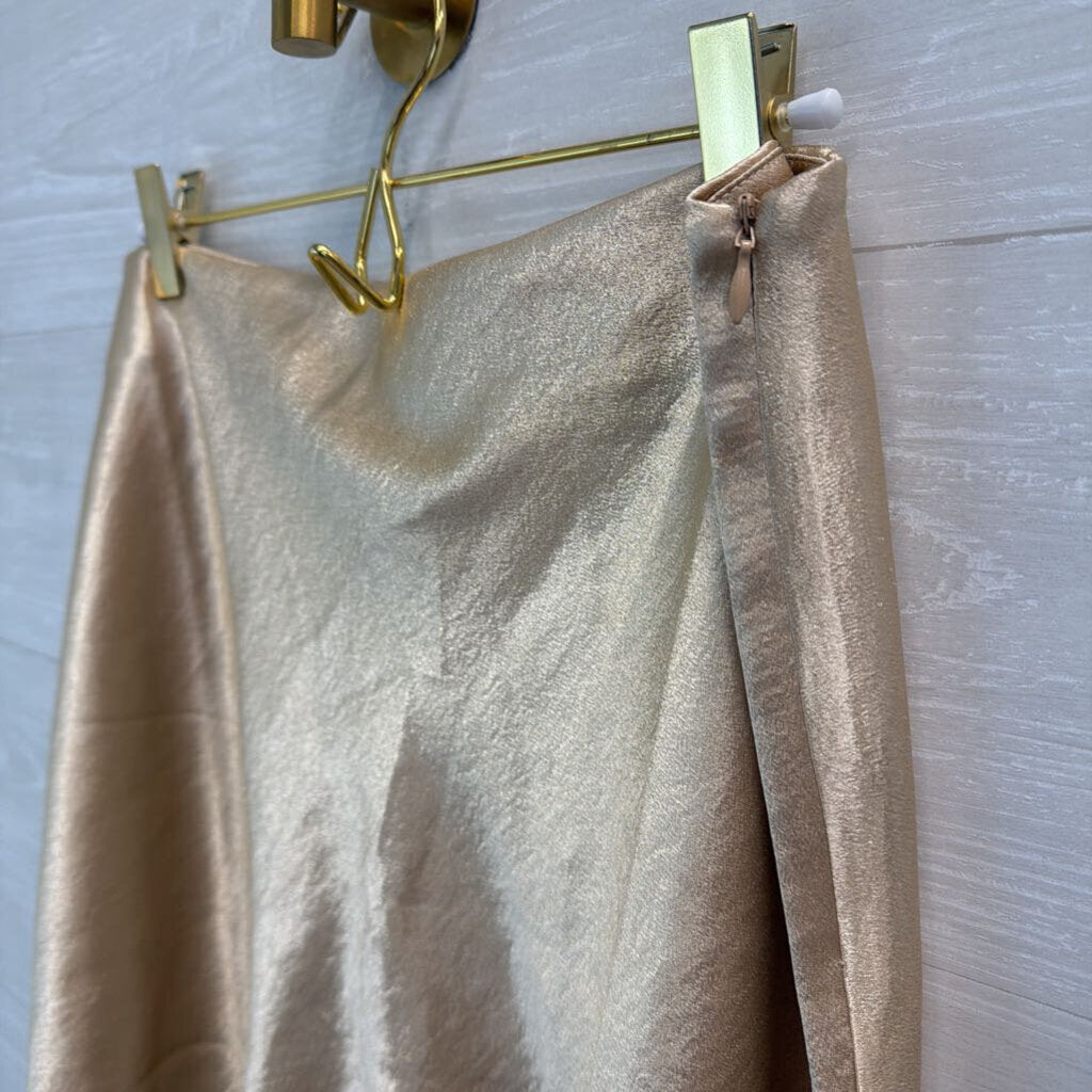 Double Zero Gold Silky Mini Skirt Large