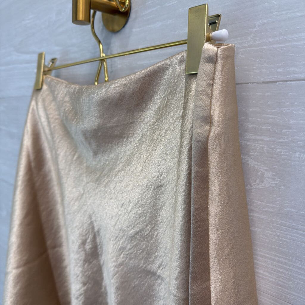 Double Zero Gold Silky Mini Skirt Large
