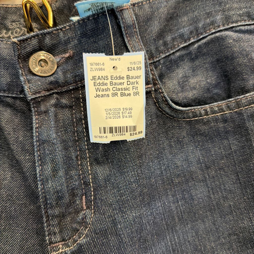 Eddie Bauer Dark Wash Classic Fit Jeans 8R
