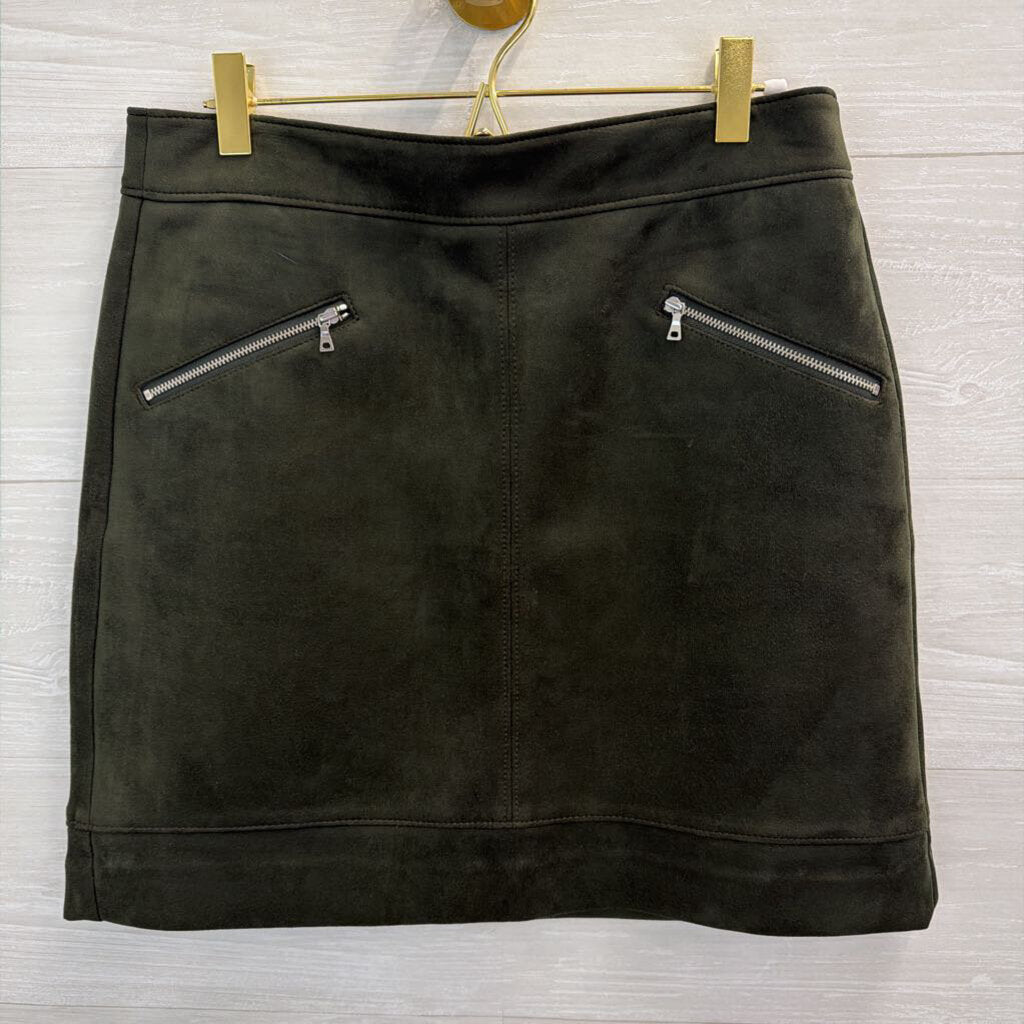 Loft Green Suede Mini Skirt 4