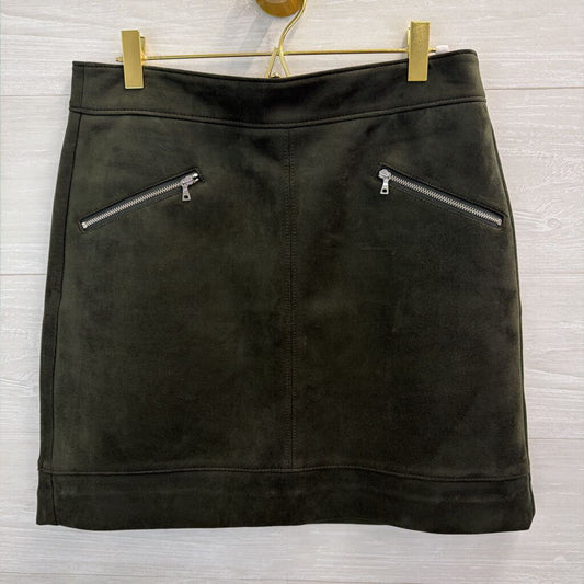 Loft Green Suede Mini Skirt 4