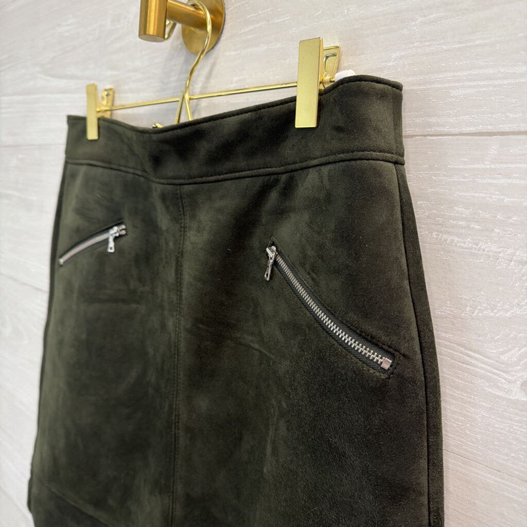 Loft Green Suede Mini Skirt 4