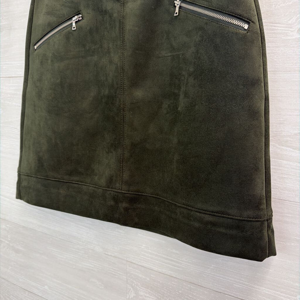 Loft Green Suede Mini Skirt 4