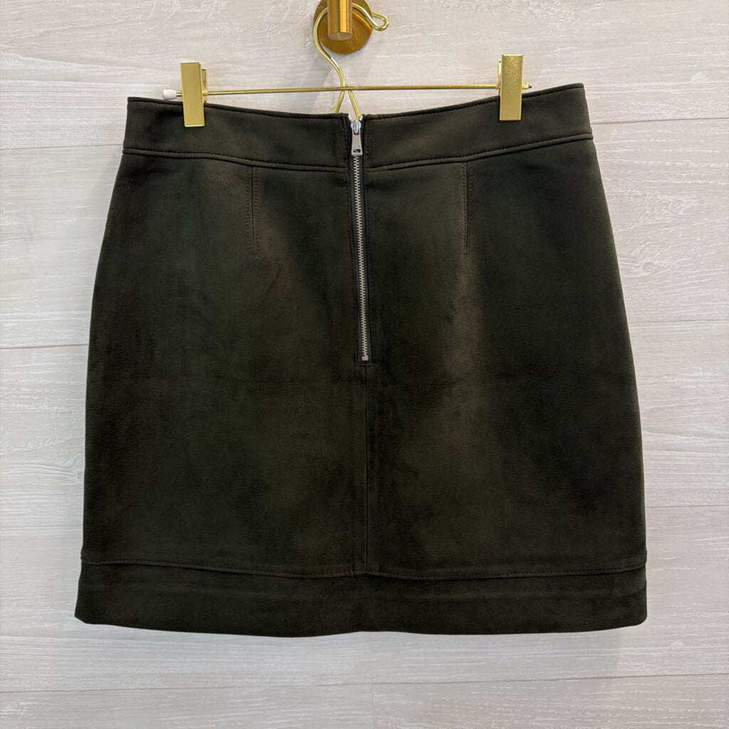 Loft Green Suede Mini Skirt 4