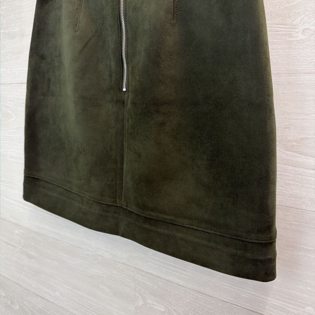 Loft Green Suede Mini Skirt 4
