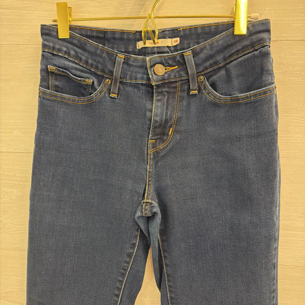 Levi Dark Wash 712 Slim Jeans 28