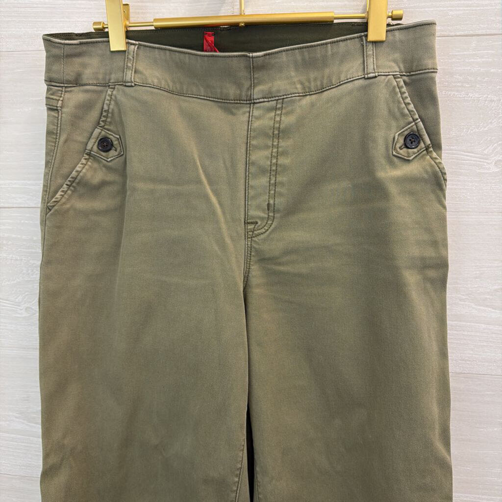 Spanx Green Wide Leg Cropped Pull On Pants Large