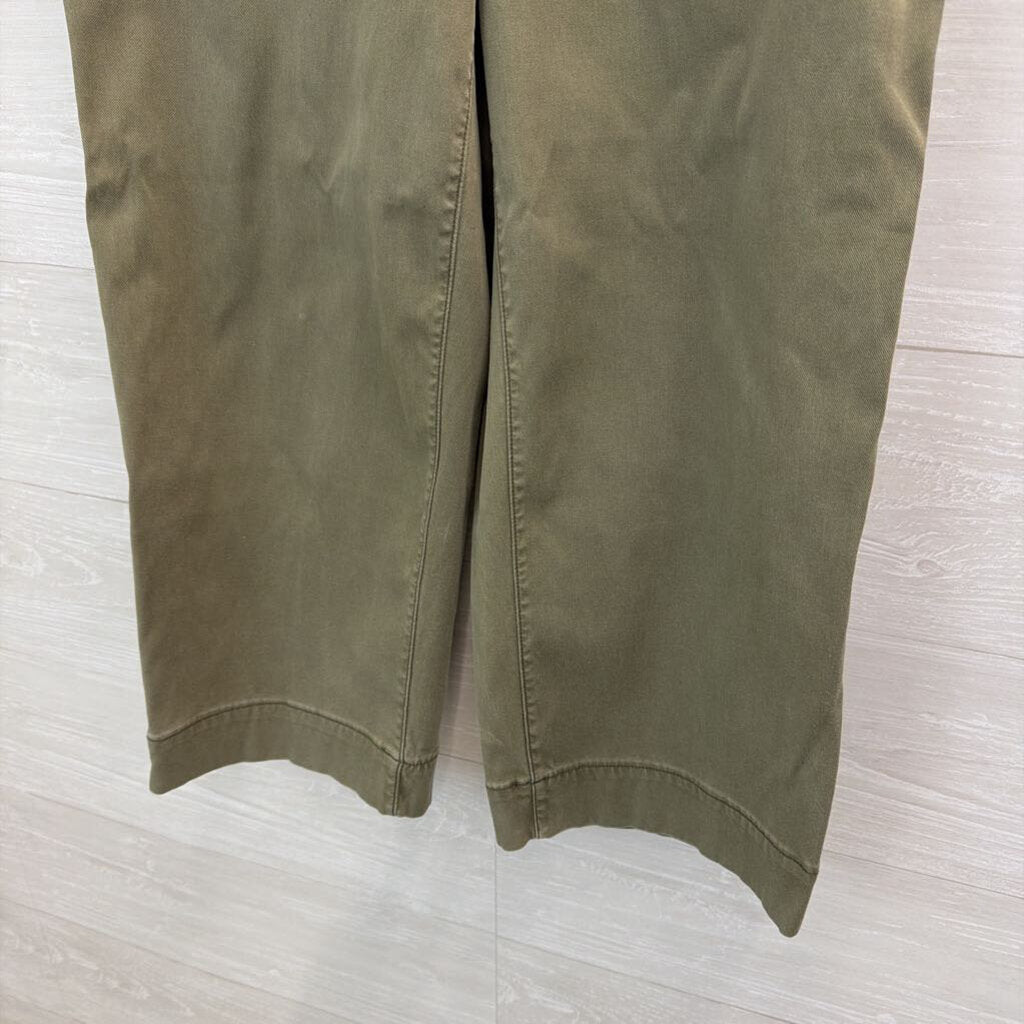 Spanx Green Wide Leg Cropped Pull On Pants Large