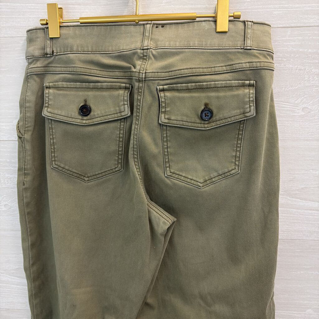 Spanx Green Wide Leg Cropped Pull On Pants Large