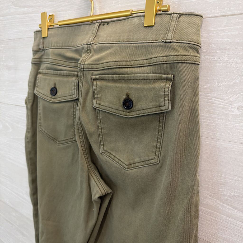 Spanx Green Wide Leg Cropped Pull On Pants Large