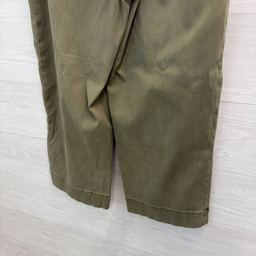 Spanx Green Wide Leg Cropped Pull On Pants Large