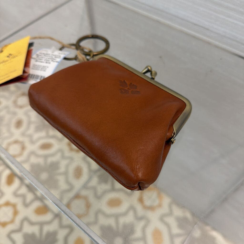 Patricia Nash Brown Leather Keychain Coin Purse