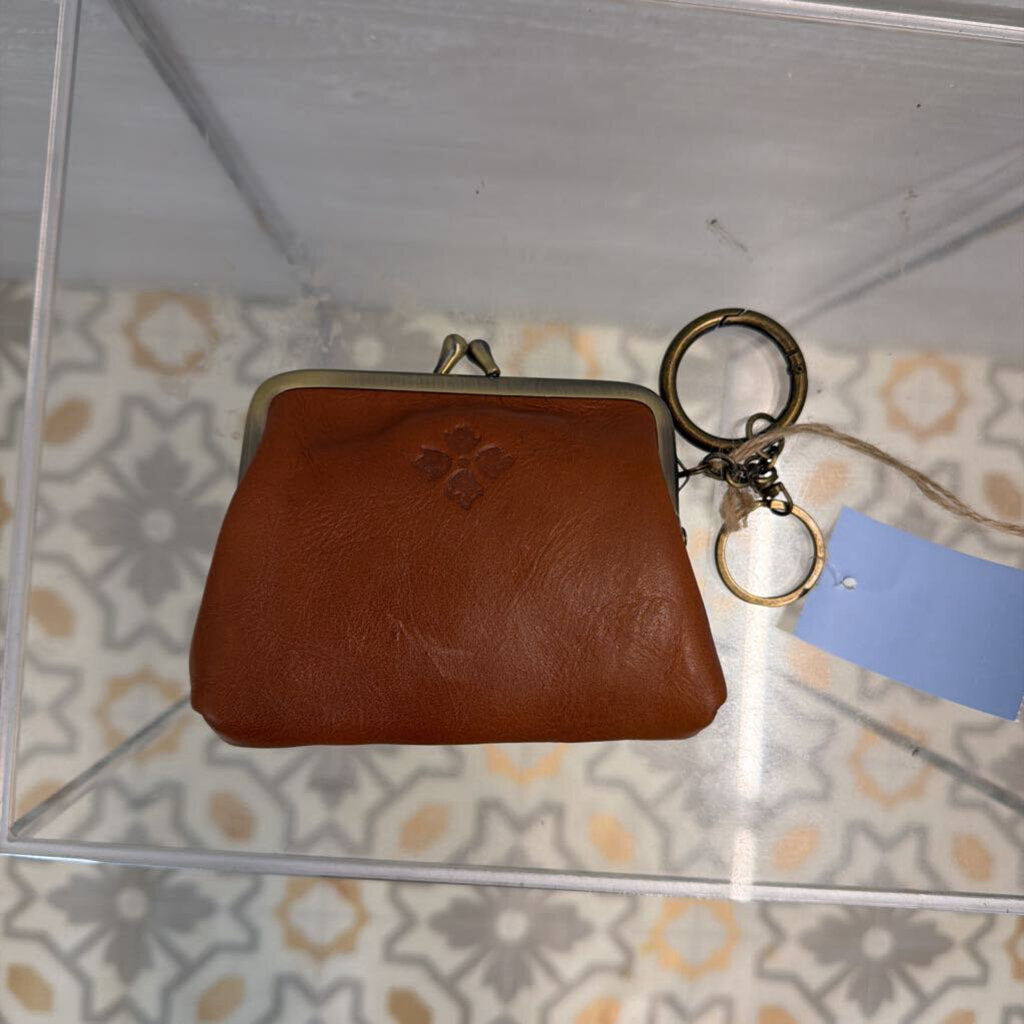 Patricia Nash Brown Leather Keychain Coin Purse