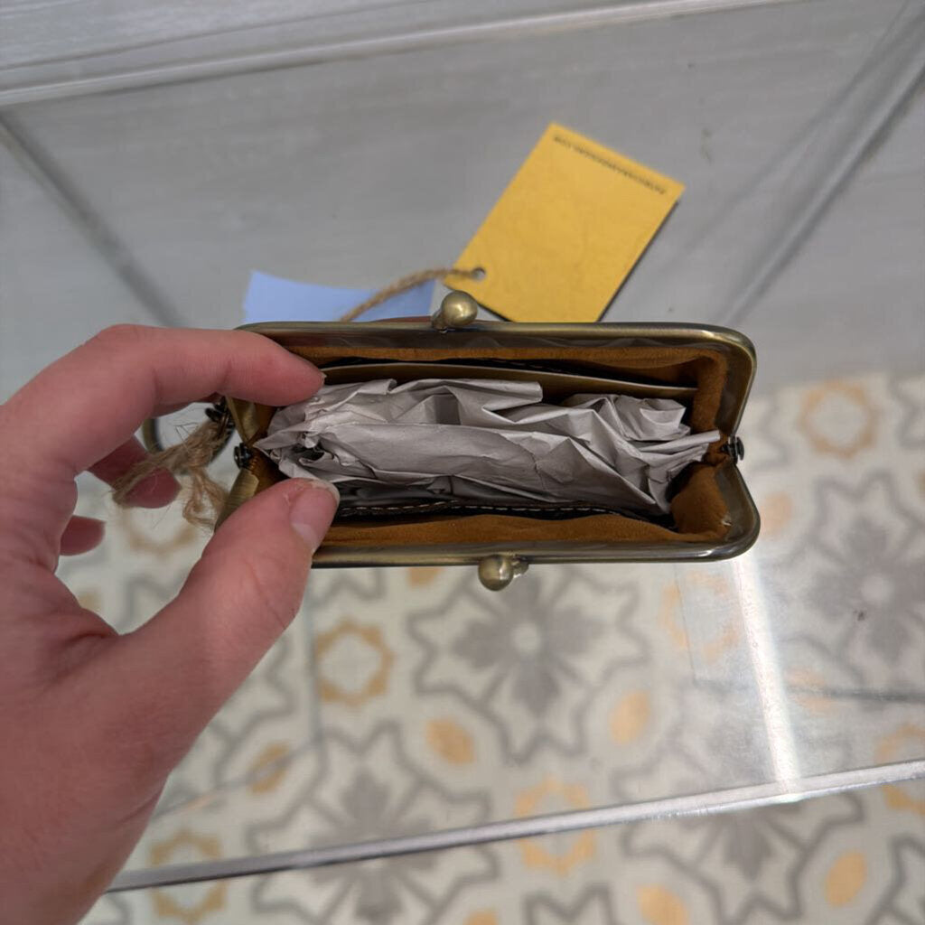 Patricia Nash Brown Leather Keychain Coin Purse