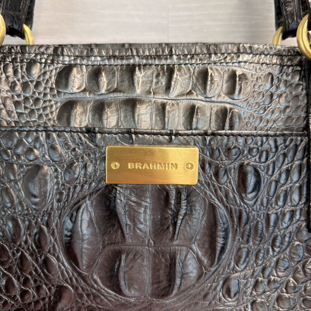 Brahmin Grey Medium Asher Melbourne Leather Tote Purse