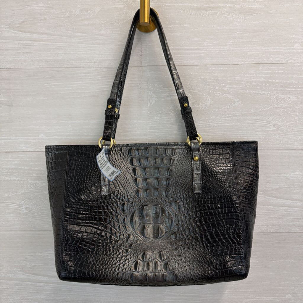 Brahmin Grey Medium Asher Melbourne Leather Tote Purse