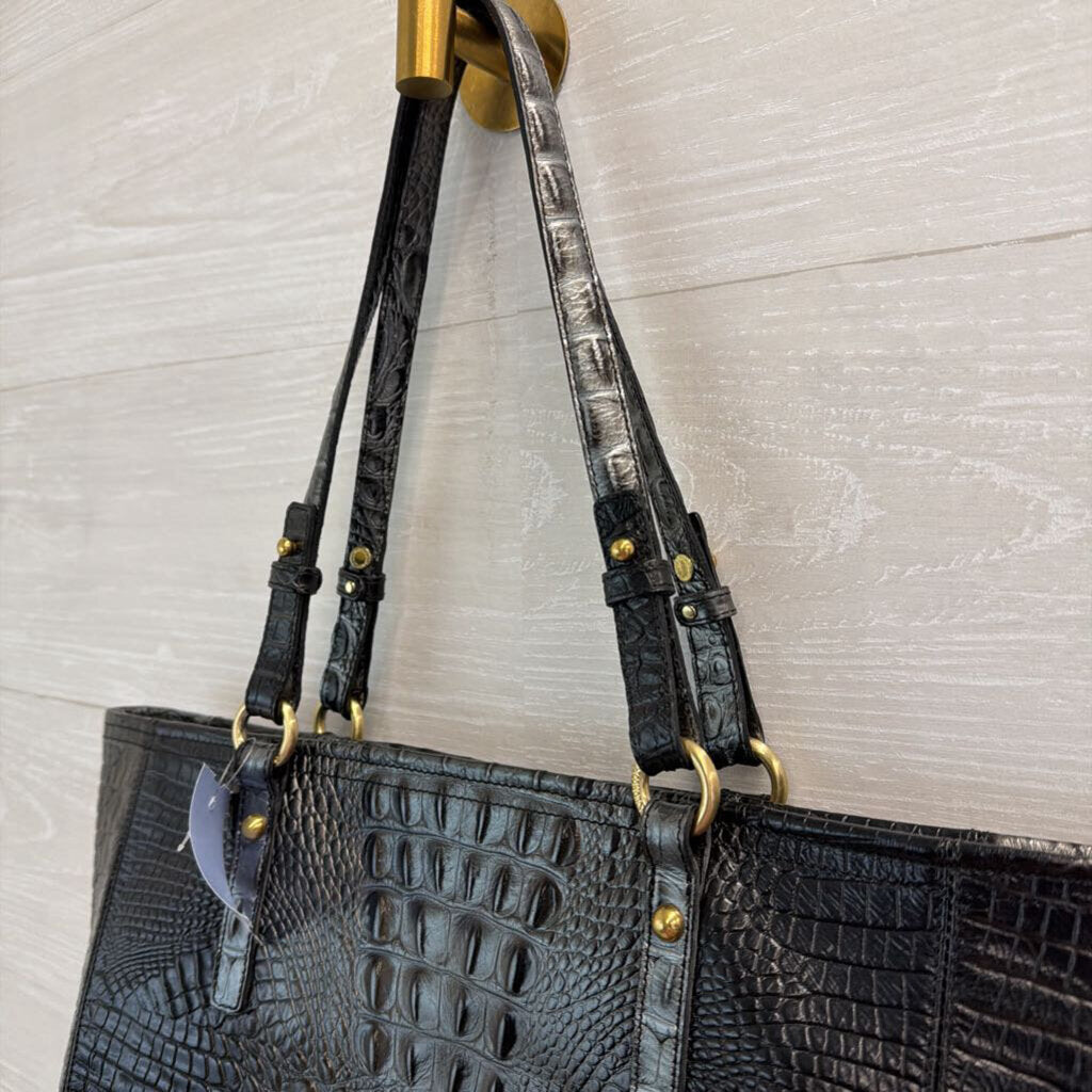 Brahmin Grey Medium Asher Melbourne Leather Tote Purse