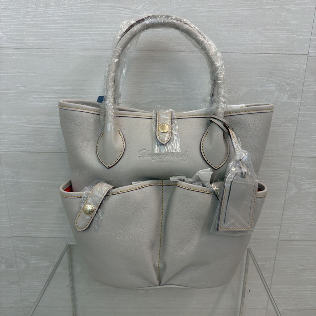 Dooney and Bourke Grey Florentine Leather Bucket Purse