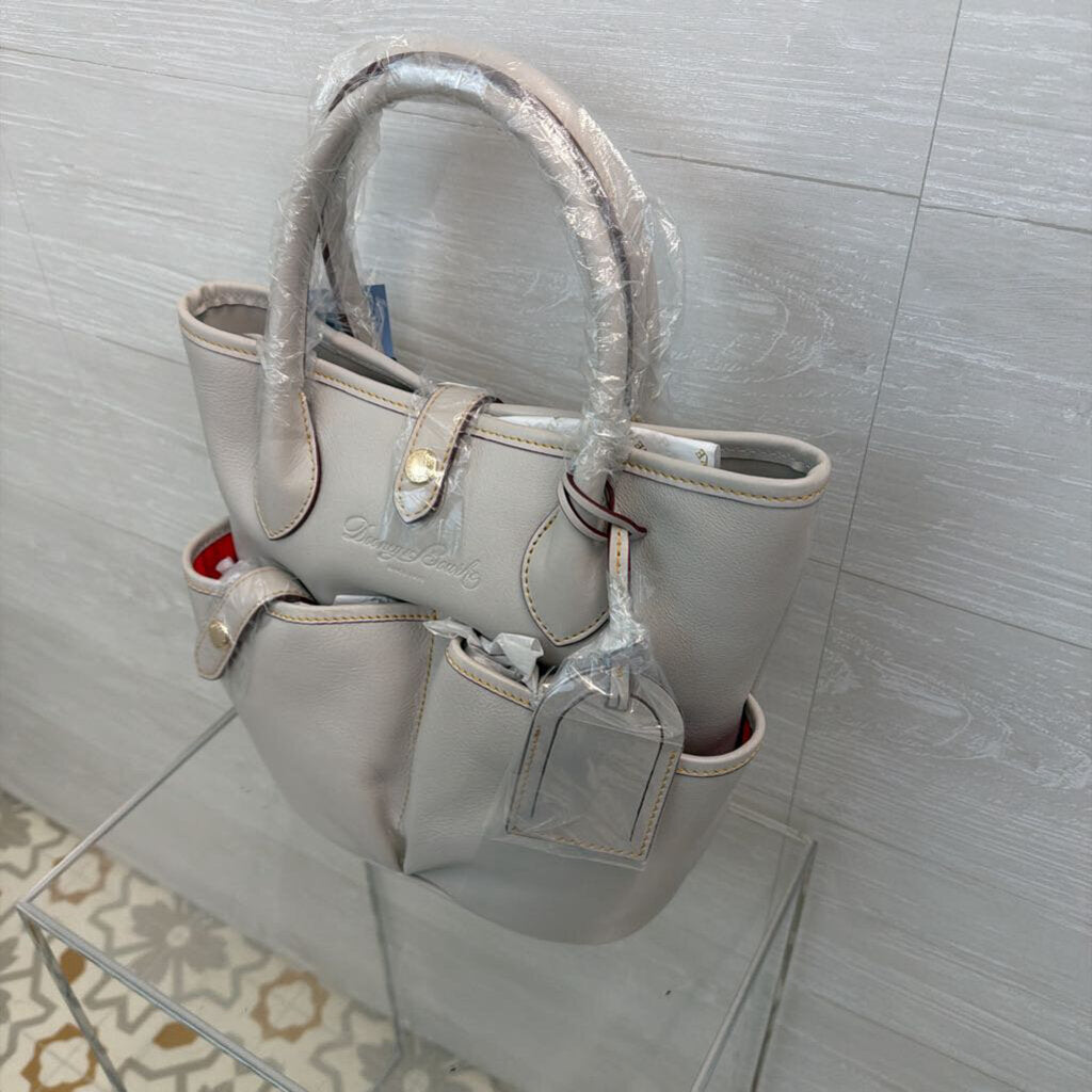 Dooney and Bourke Grey Florentine Leather Bucket Purse