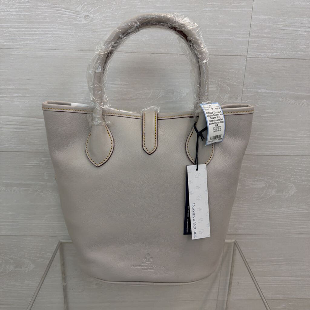 Dooney and Bourke Grey Florentine Leather Bucket Purse
